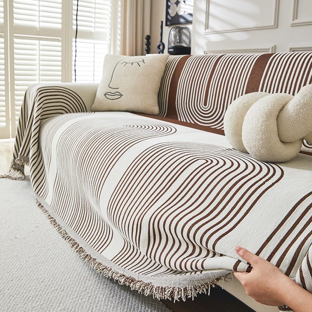 Housse de canapé chenille anti-poils et lavable pour animaux