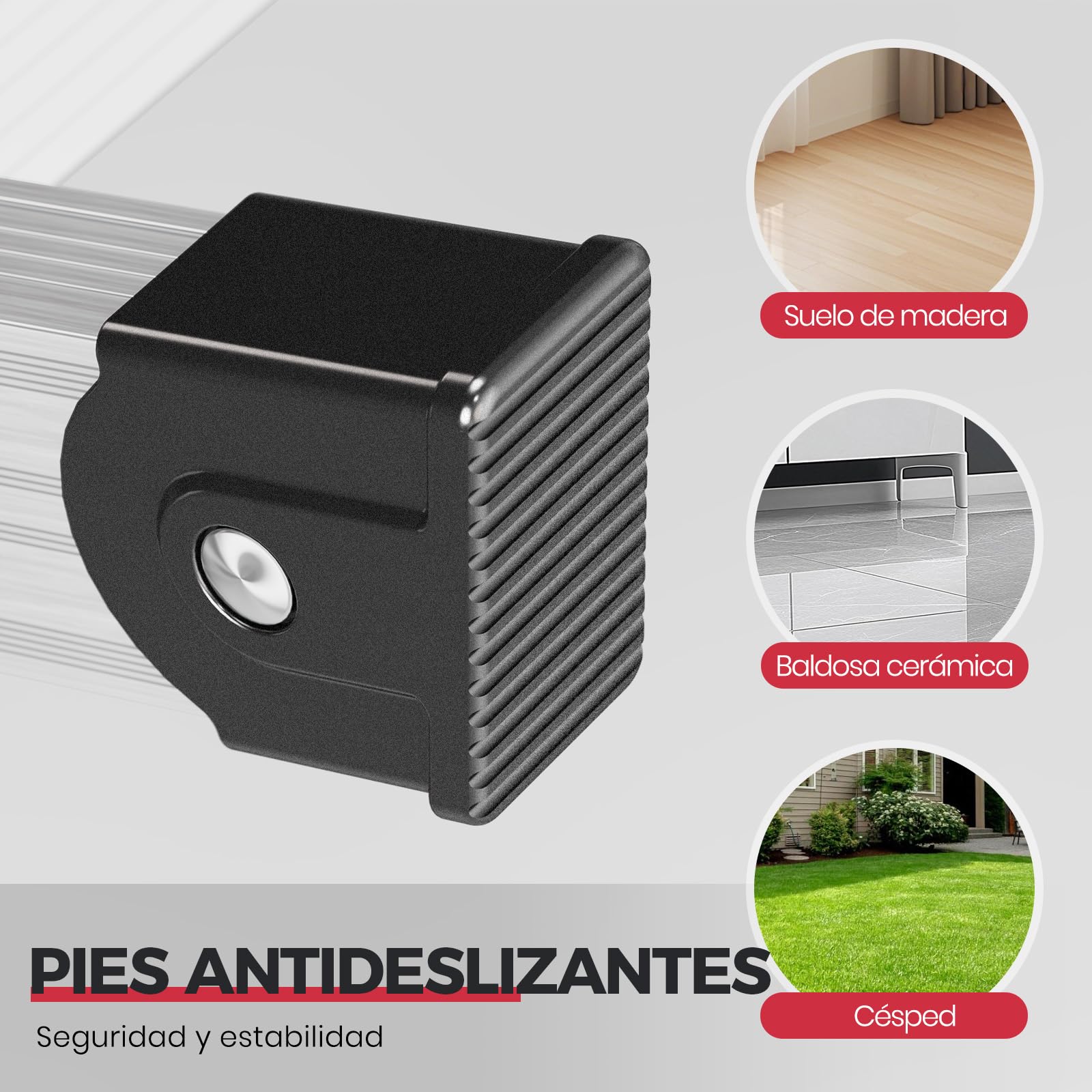 KINGRACK Plataforma de Trabajo Plegable de Aluminio, Escalón Taburete con Bloqueo de Seguridad y Pies Antideslizantes, Escalera de Mano para Hogar, Garaje y Taller, Soportar 150KG, Avance