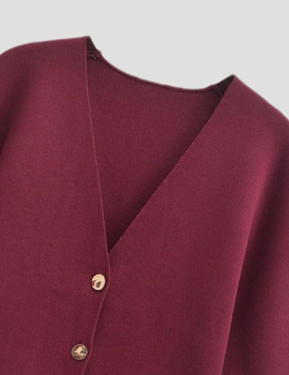 Womens Short Sleeve Cardigans Lightweight V Neck Button Down Crop Knit Sweater Tops - Image 2