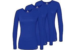 Adar Underscrubs for Women 3 Pack - Long Sleeve Royal Blue Underscrub Comfort Tee