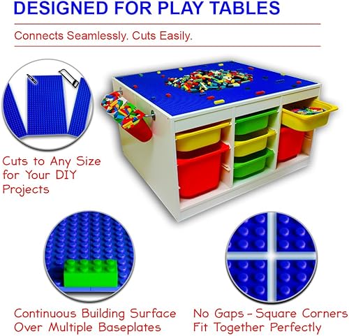 Miniatura 4 de Brickyard Building Blocks Lego - Placa base compatible, paquete de 4 placas base grandes de 10 x 10 pulgadas para ladrillos de juguete, actividades