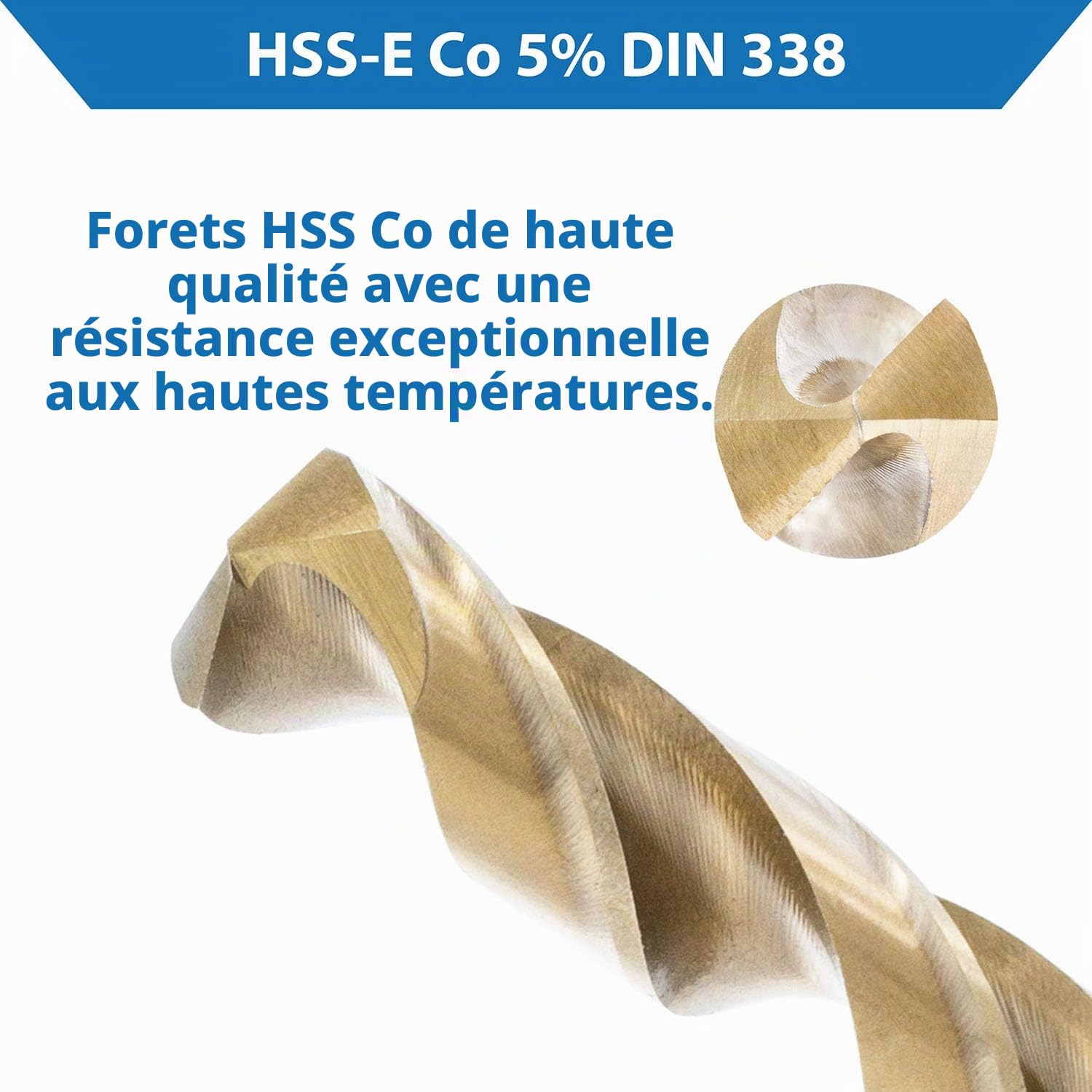 TJR® HSS-E M35 Lot de 25 forets hélicoïdaux avec marches autocentrant DIN 338 type N 135° (25 pièces Ø 1-13 mm)