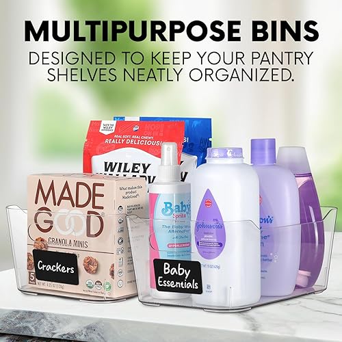 Miniatura 5 de Contenedores de almacenamiento de plástico transparente, perfectos para organización de cocina o despensa, organizador de refrigerador, congelador,