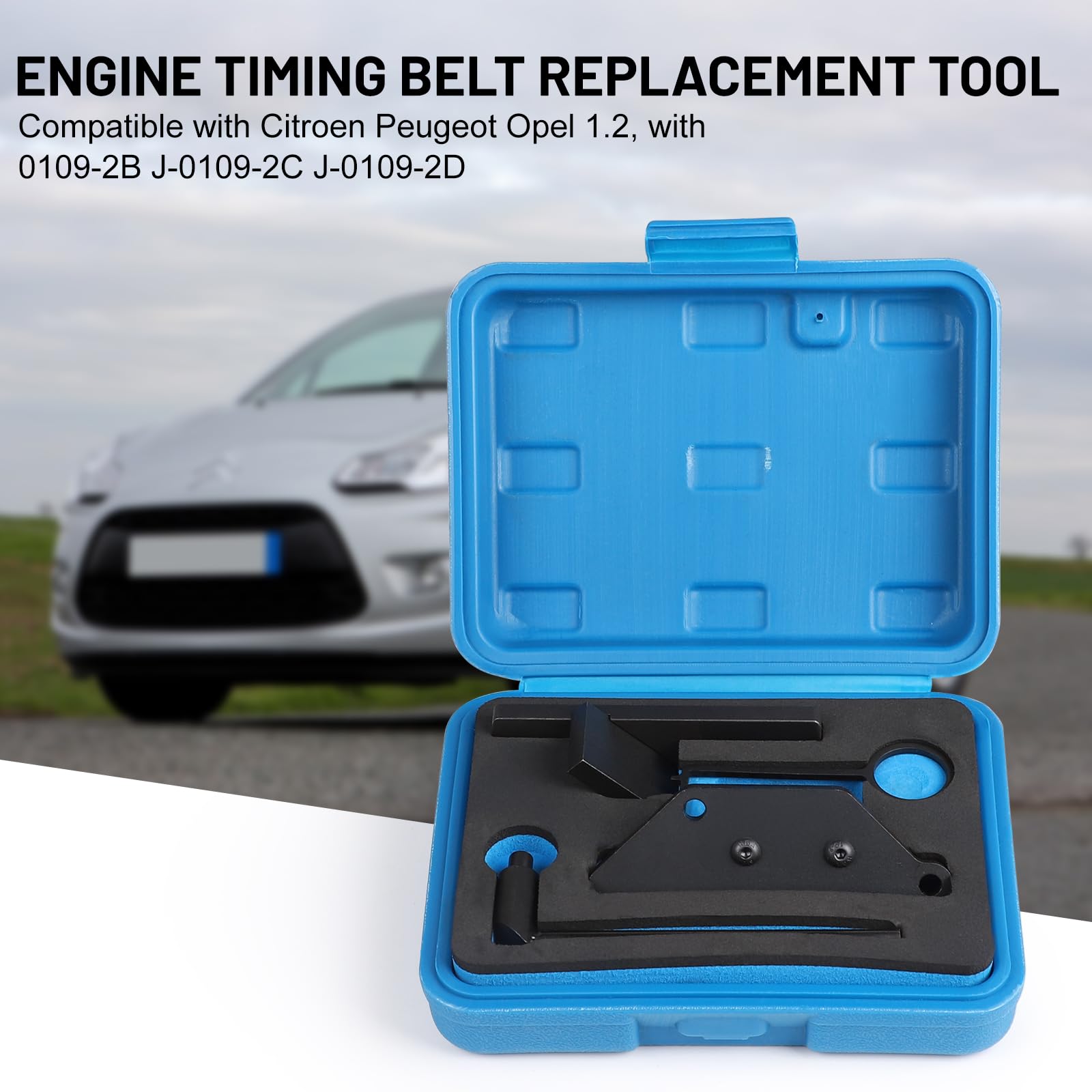 lalago 4 Pezzi Strumento di Regolazione dell'Albero, Strumento di Bloccaggio della Fasatura del Motore, Camme del Motore Tools Compatibile con Citroen Peugeot Opel 1.2 0109-2B J-0109-2C J-0109-2D