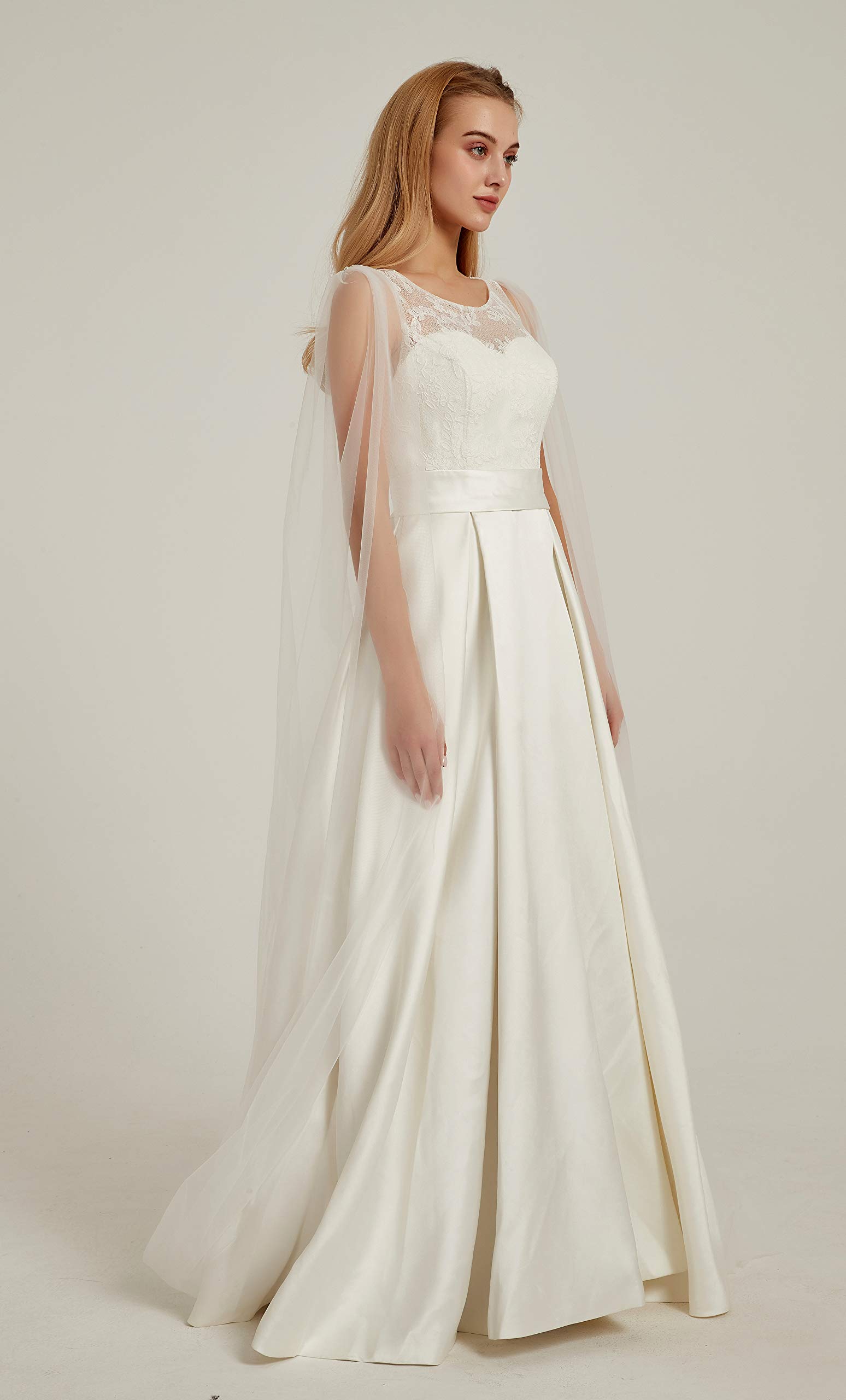 Leimandy Shoulder Cape Veil Tulle Church Bridal Cape Veil Chapel Wedding Veil B018