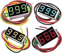 Voltímetro Digital LED de CC de 0,28/0,36 pulgadas, medidor de voltaje de 0-100V, Detector de probador de voltaje de energía móvil for coche, 12V, rojo, verde y azul (Color : Blue display, Size : 2