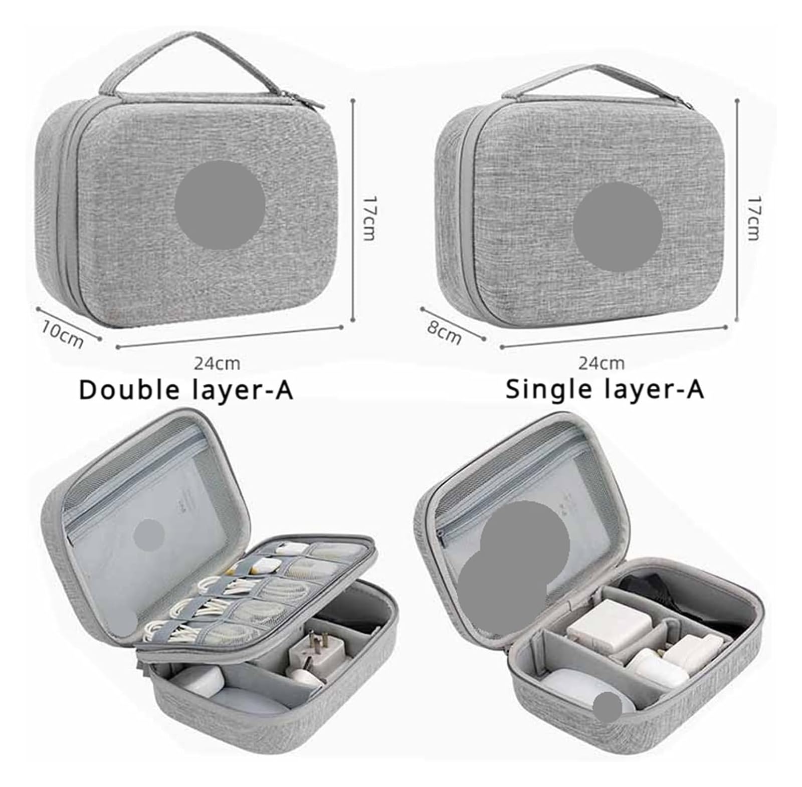 Torba na akcesoria elektroniczne, Etui na elektronikę Power Bank o dużej pojemności Cyfrowa torba podróżna paszport(Double Layer black a)