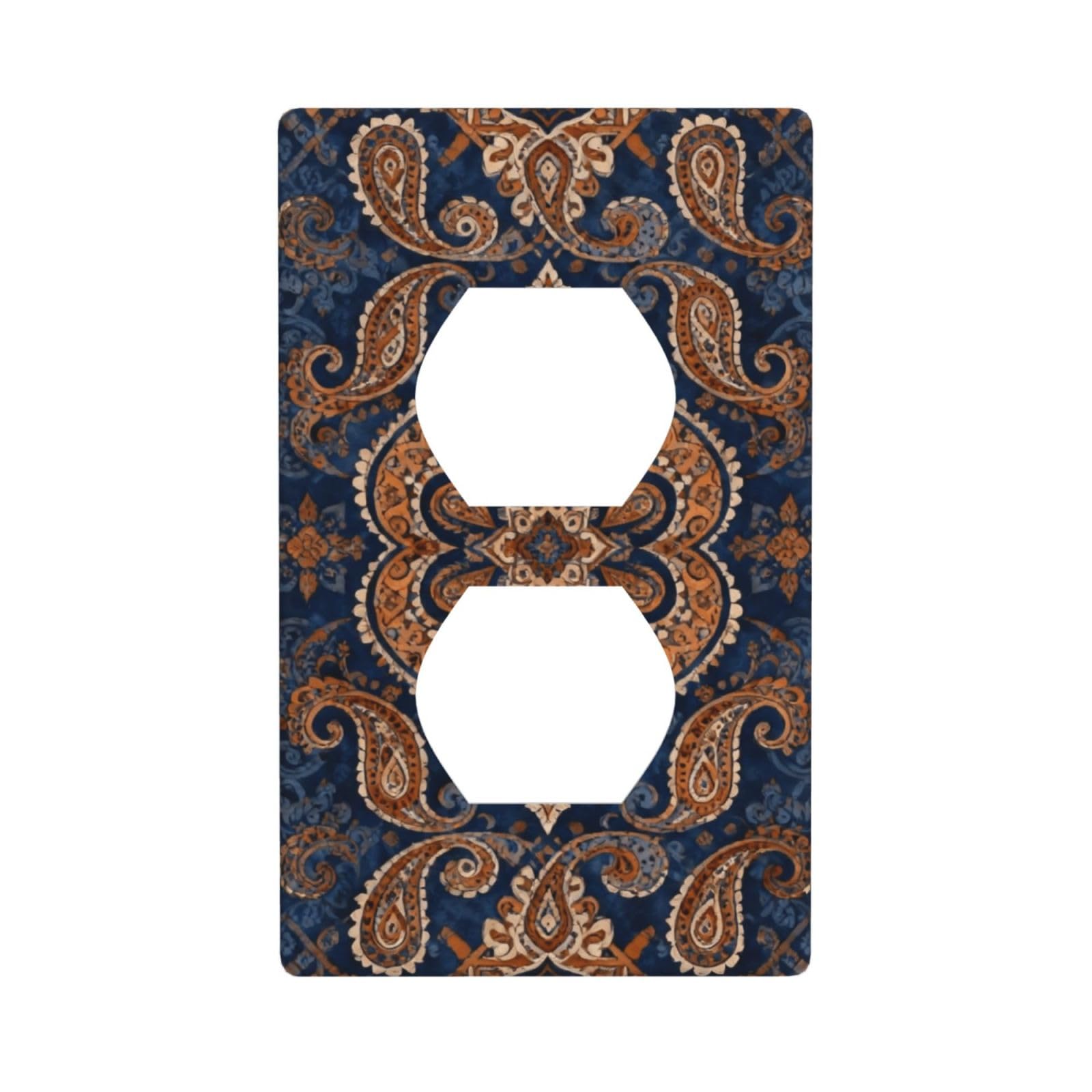 Paisley Pattern Curve Decorative Switch Plate Cover-Unbreakable Polycarbonate Wall Plate for Home Office, 1 Gang with Screws
