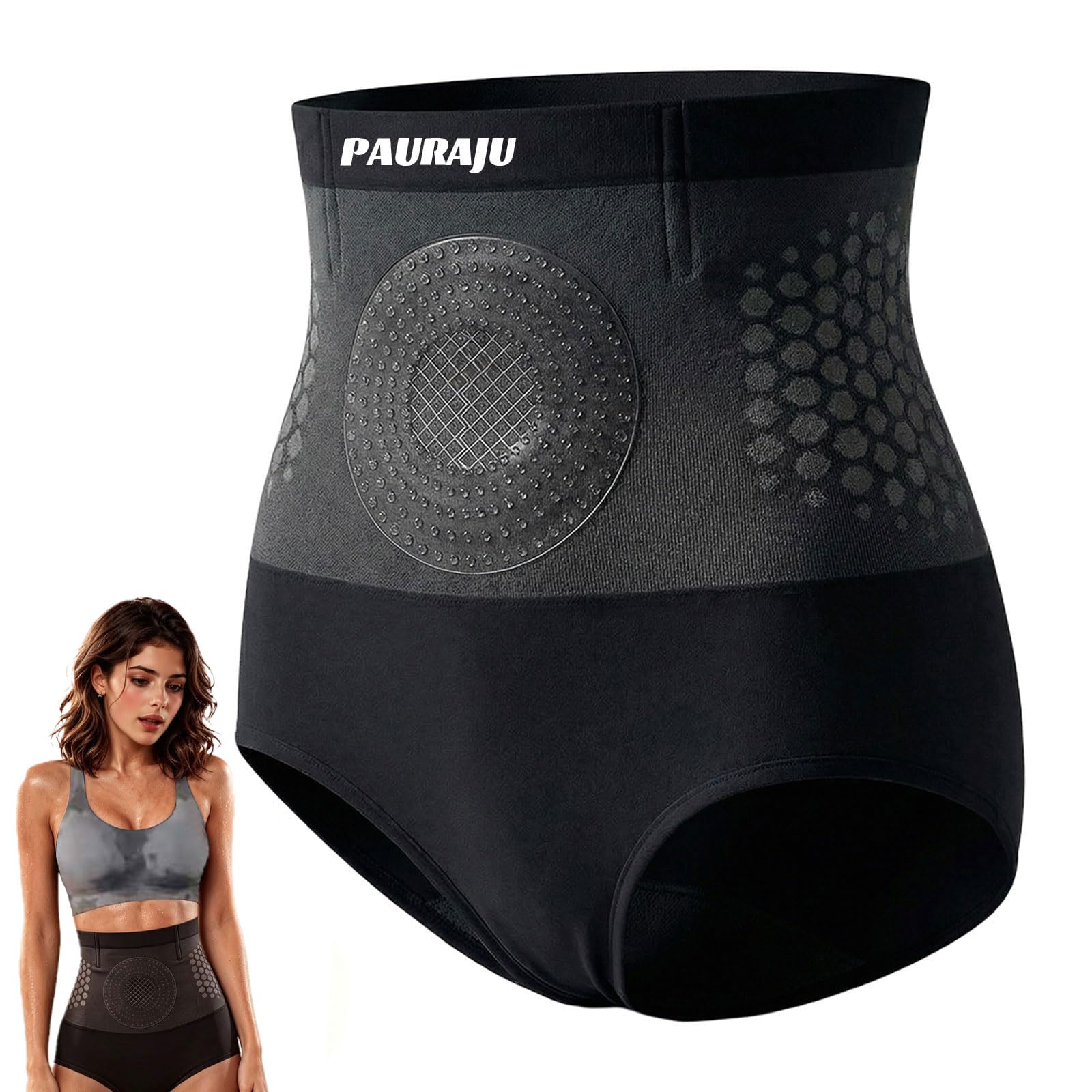 vimaz Pauraju Moringa 4-in-1 Micro-Particle Sculpting Fat-Burn Shorts, Pauraju Yoga Pants, Seamless High-Waisted Shapewear Tummy Control Pants for Women (BLACK, XXL)