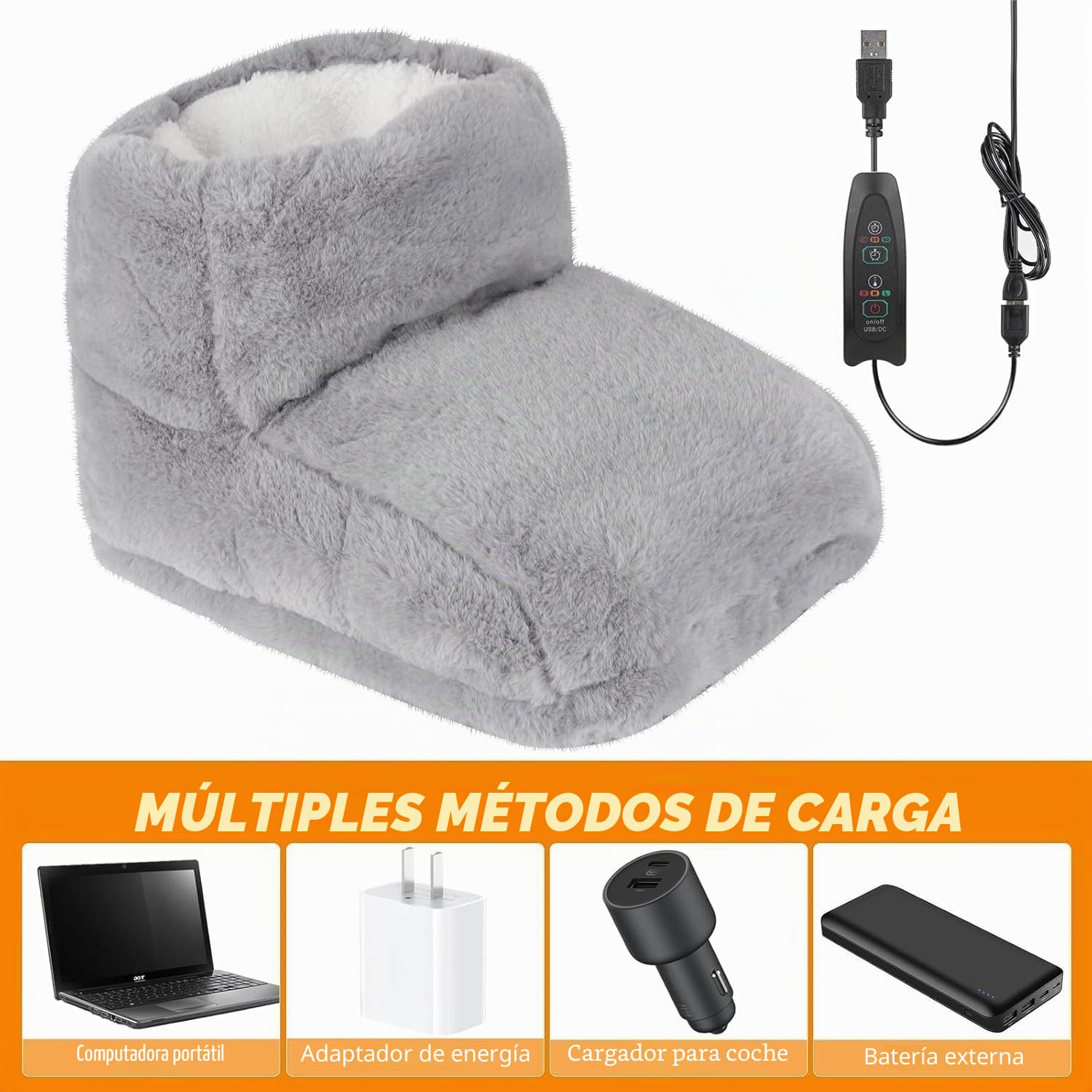 Calentador de pies eléctrico, calentador de pies con 3 niveles de temperatura, calefacción eléctrica para pies, apagado automático y protección contra sobrecalentamiento, forro interior