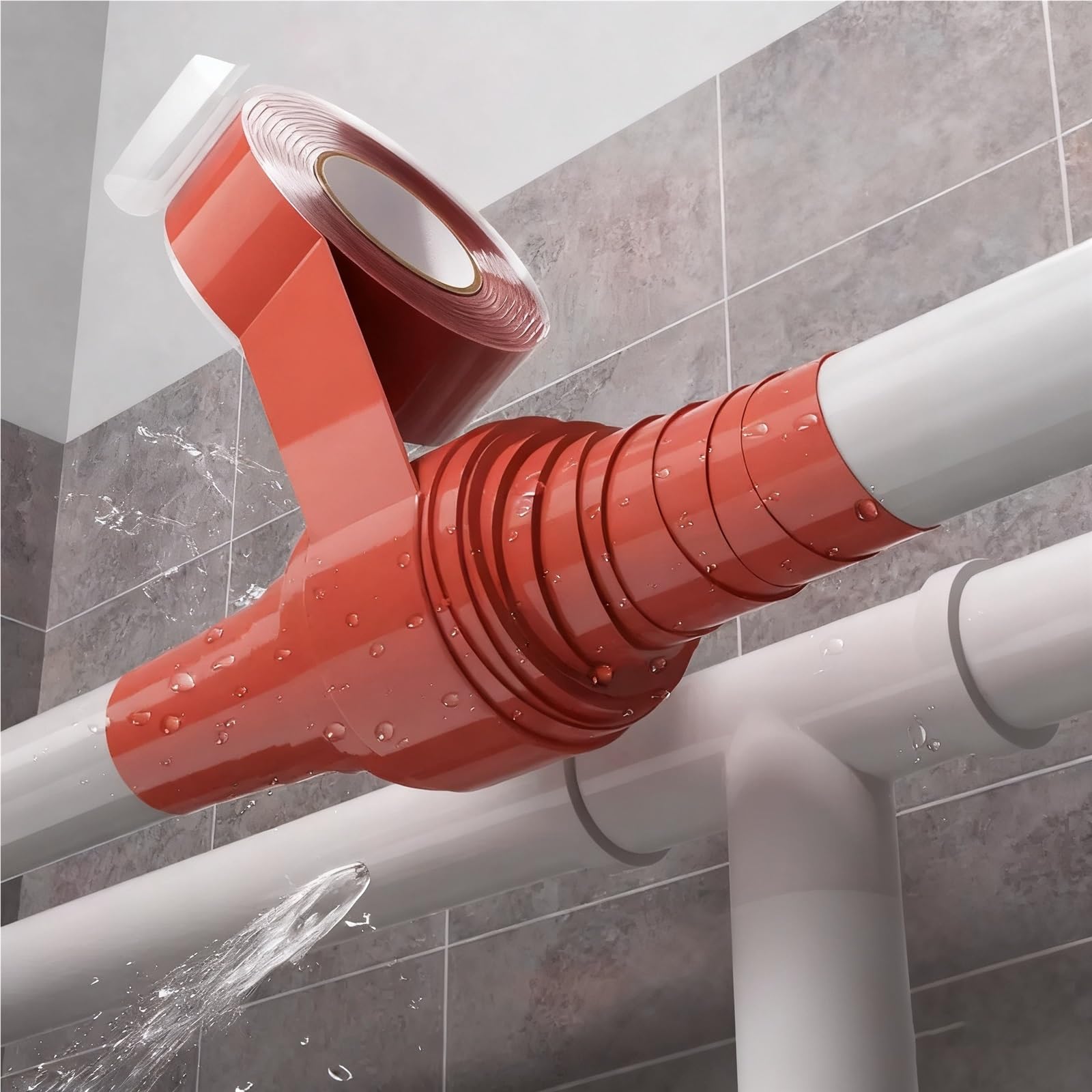 Nastro isolante sigillante in silicone autofusibil Nastro autofondente in silicone for riparazione tubi Multicolor 1-3,0 m 1-10 rotoli(Red-10rolls,3.0M)