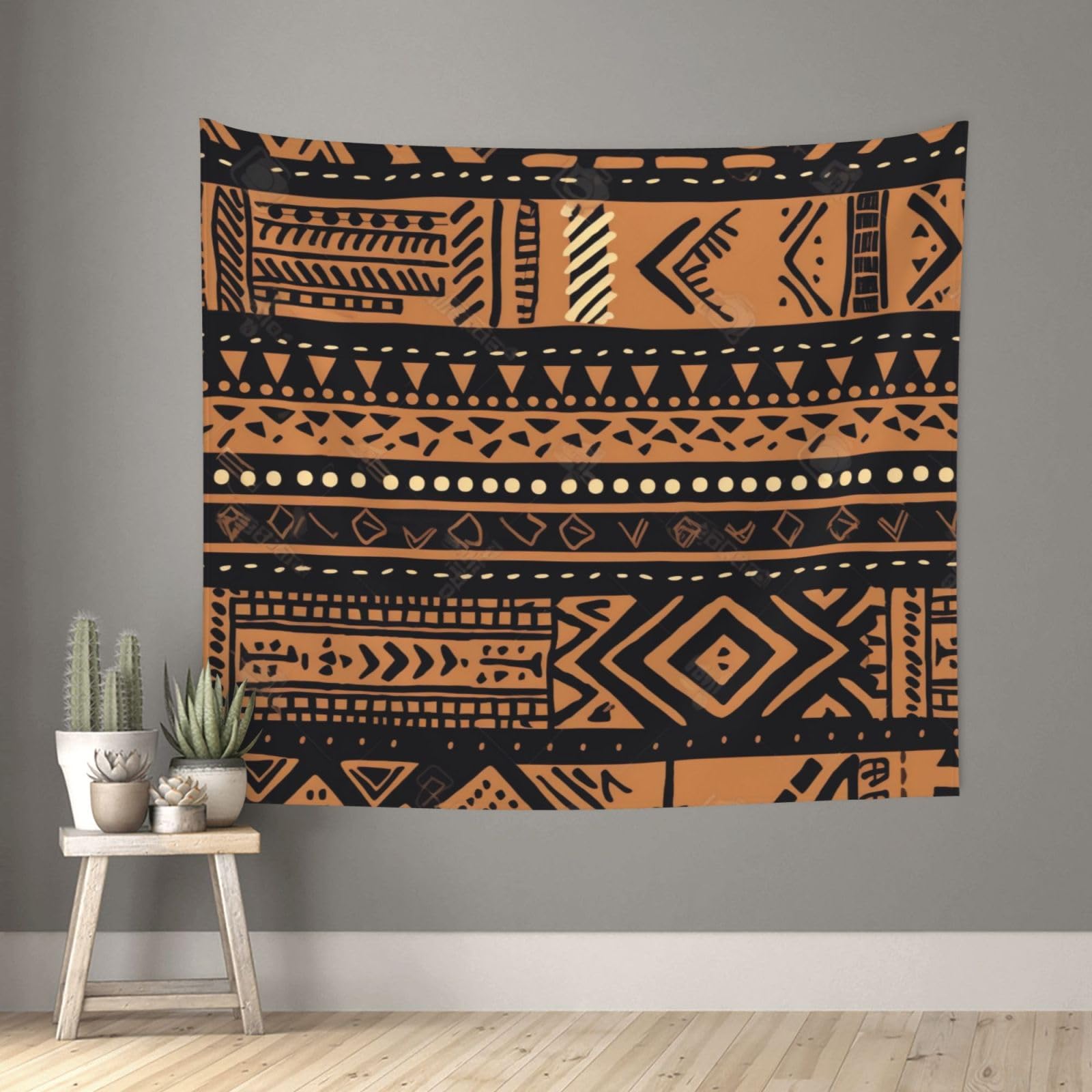 YKLJG African Mud Cloth Tribal Printed Tapestry Wall Hanging 152x130 CM Wall Tapestry Wall Art Decorations for Living Room Bedroom