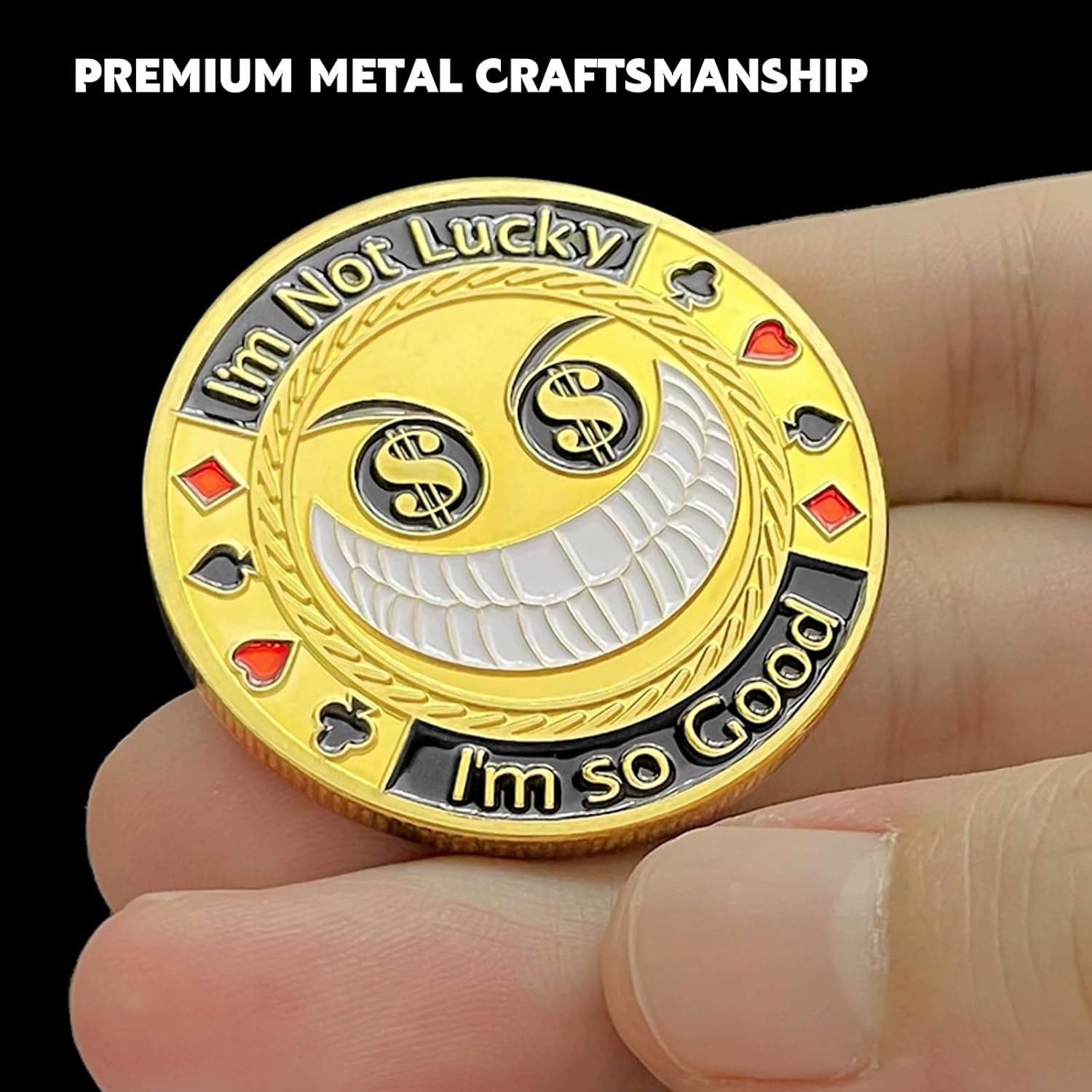 Poker Card Guard Coin - 1.57" Metal Poker Protector Token, Funny Poker Gift, Card Game Accessory, Collectible Coin with Case for Poker Nights & Game Lovers