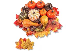 Thanksgiving Centerpiece Decor - 50 PCS Artificial Pumpkins & Gourds Set