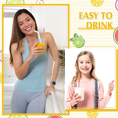 Miniatura 7 de Tessco - 600 pajitas para batidos de 9.06 pulgadas, desechables, a granel, de plástico, envueltas individualmente, coloridas para batidos caseros