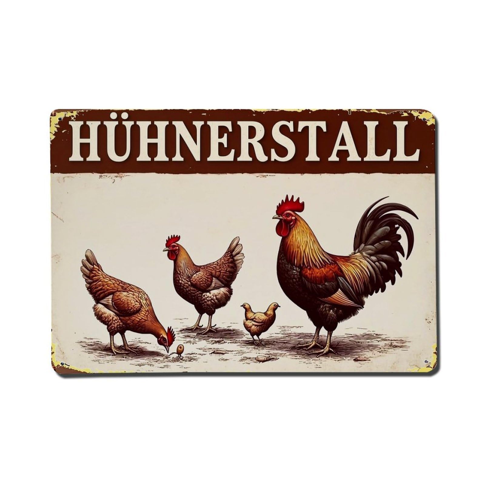 Chicken Rooster Hen Chick Farm Metal Tin Sign Plaque