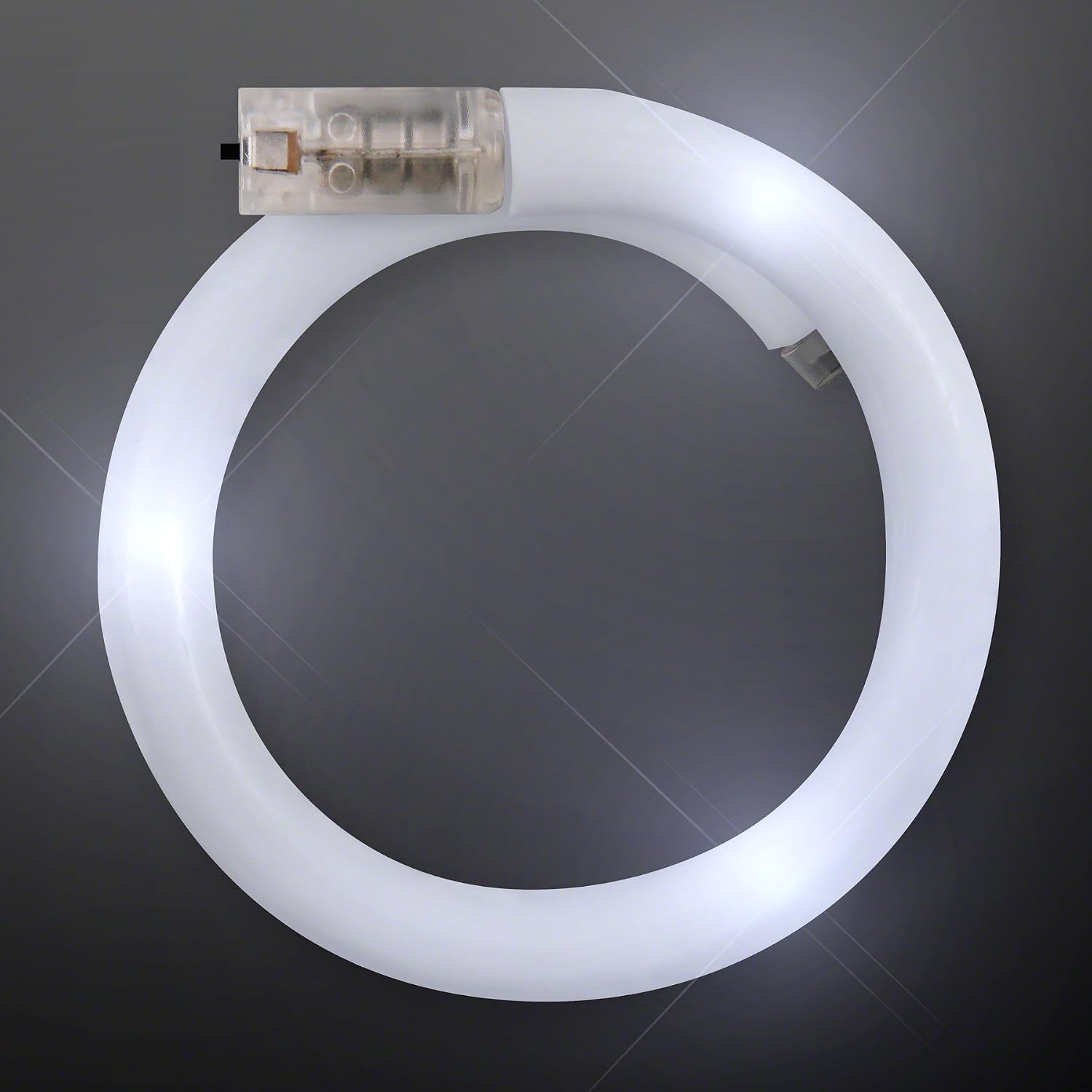 FlashingBlinkyLights White Flashing LED Light Up Wrap Around Tube Bracelets (Set of 12)
