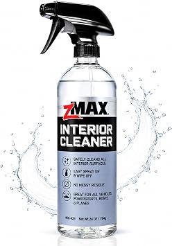 zMAX Interior Cleaner, 24oz - All Purpose Car Interior Cleaner Spray with Light Scent - Safe to Use on Dashboard, Console, Cup Holders, Steering Wheel, Door Panels, and Leather, Vinyl, or Fabric Seats