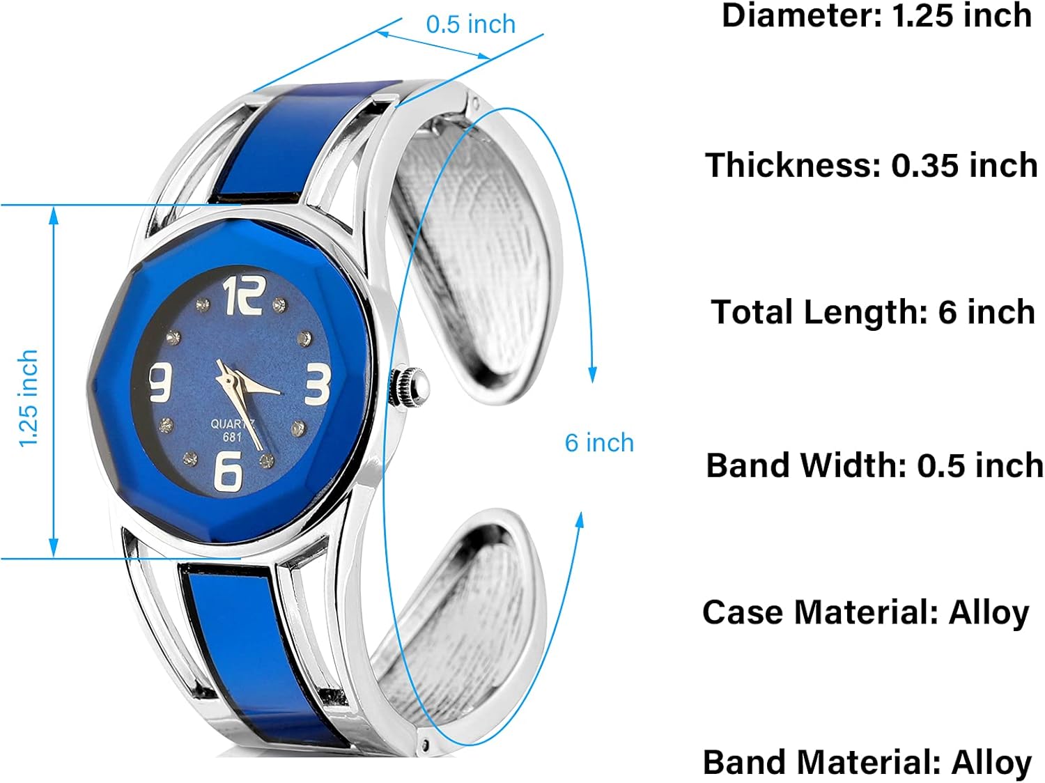 Watches for Women Bangle Watch Bracelet Quartz with Rhinestone Round Dial Stainless Steel Band Wrist Ladies Watches with Women Watch Box : Clothing, Shoes & Jewelry