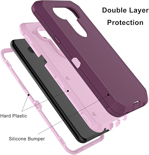 Miniatura 2 de Funda para LG K51, LG Reflect, resistente a prueba de golpes, funda de goma resistente, cubierta de plástico duro, funda protectora híbrida de doble