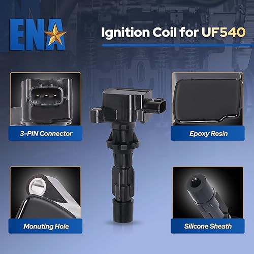 Miniatura 2 de ENA Juego de 4 bobinas de encendido 2.0L 2.3L L4 compatibles con Mazda 3 6 CX-7 MX-5 CX7 MX5 2006 2007 2008 2009 2010 2011 2012 2013 2014 2015