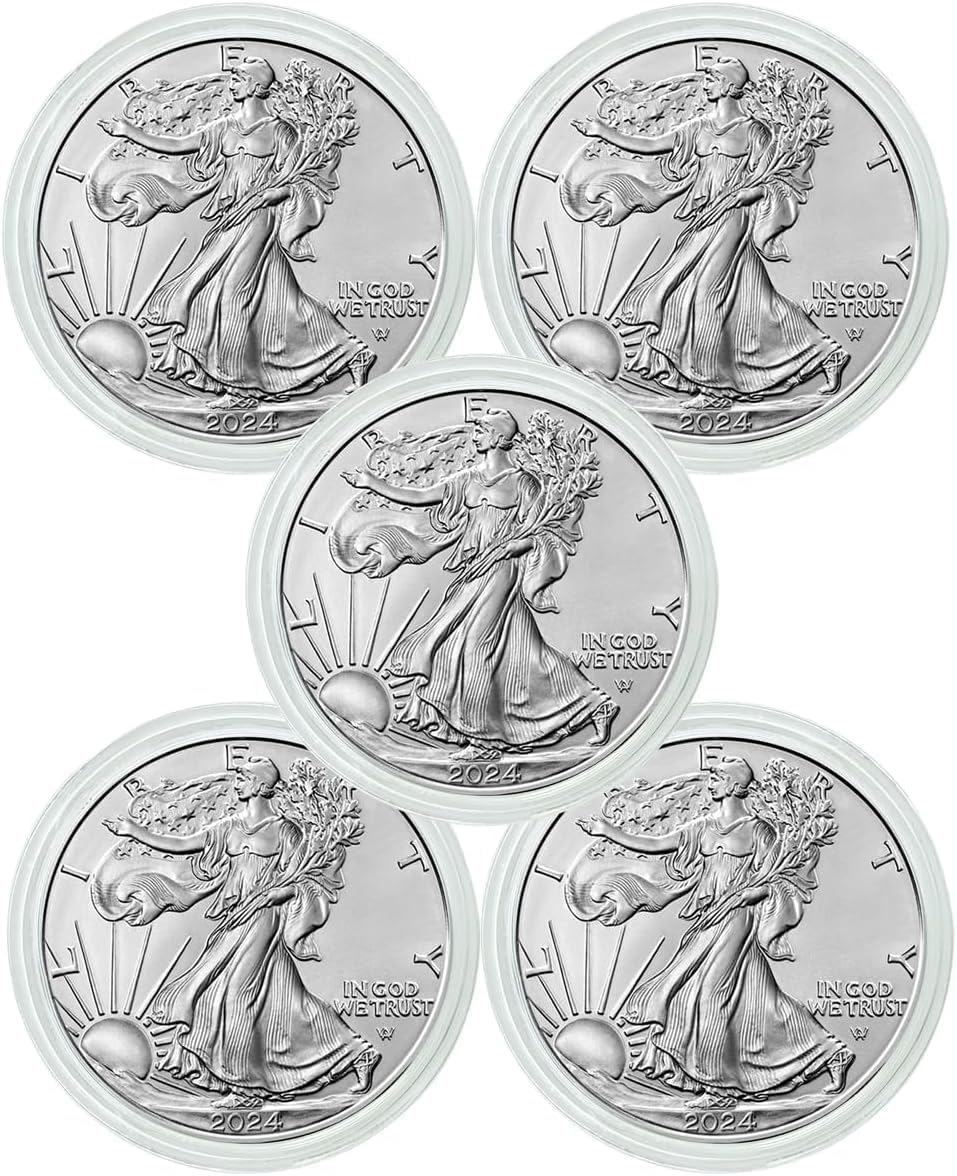5PCS 2023 U.S. Eagle The United States Statue of Liberty Silver Plated Coin 1 oz Uncirculated Commemorative Coin Silver Eagles 2023 (10 PCS)