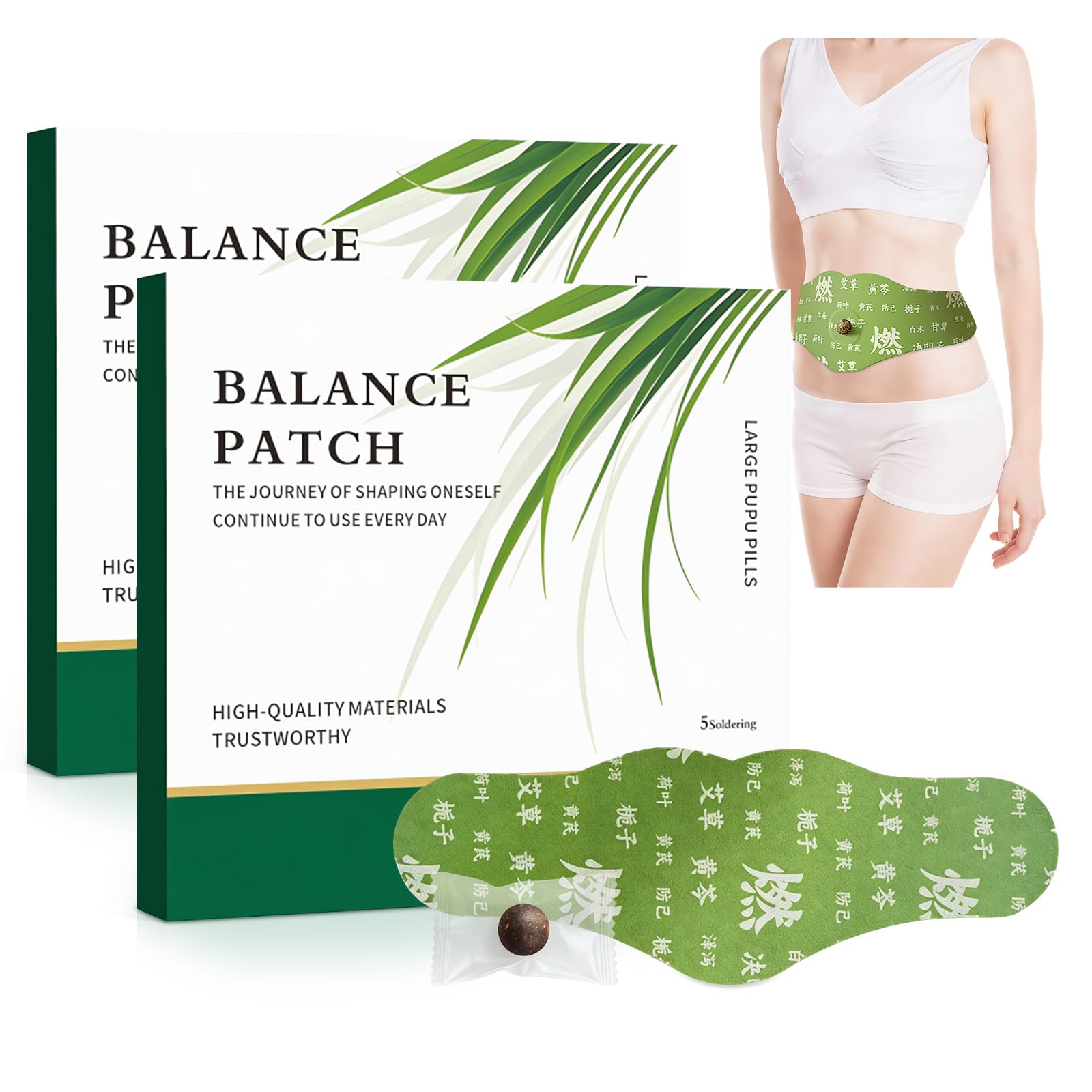 Herbal Patch Pad Balance - Beifuß Kräuternabel Pflaster zur Linderung von Menstruationskrämpfen, unterstützt reduzierte Blähungen, fördert den Bauchkomfort, nicht reizendes Design, 1 Boxen, 5 Stück (2