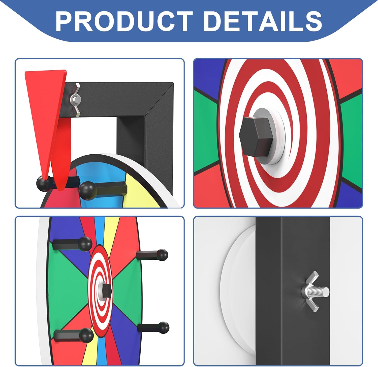 12 Inch Prize Wheel, 12 Slots Color Spinning Wheel with Diamond Base, Heavy Duty Tabletop Spinner Wheel Includes Dry Erase Marker & Eraser for Parties, Rewards & Classroom Activities