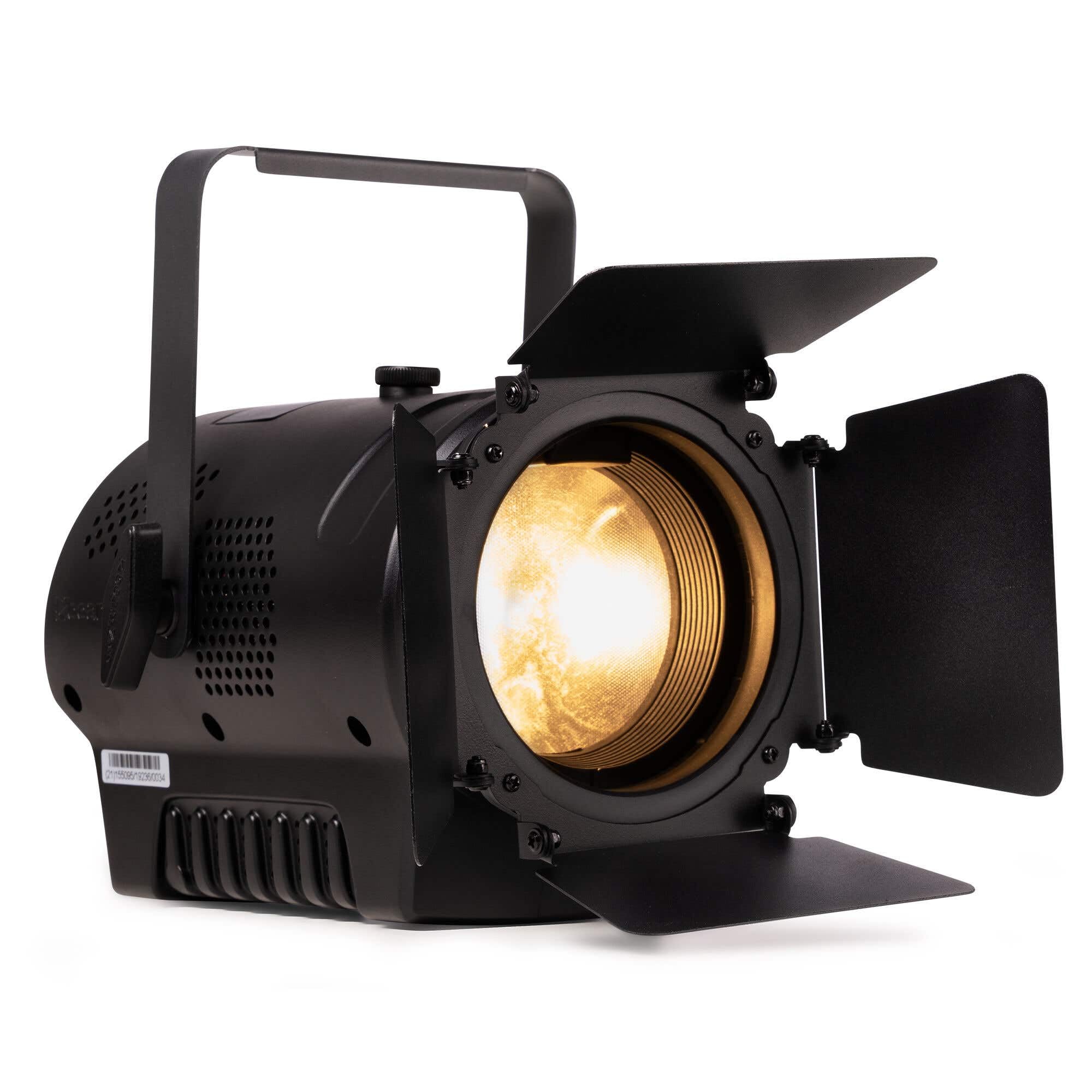 BeamZ Professional BTK050Z-3 Projecteur Fresnel LED 2x50W CW/WW - Zoom manuel, DMX XLR 3 broches, Idéal théâtre, studio, scènes, captation vidéo, éclairage d'accent