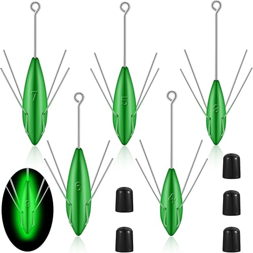 Miniatura 7 de Libima Sputnik Sinker - Pesas de araña de cola larga Sputnik para pesca de pez gato, pesca de mar, arena, océano, playa, verde