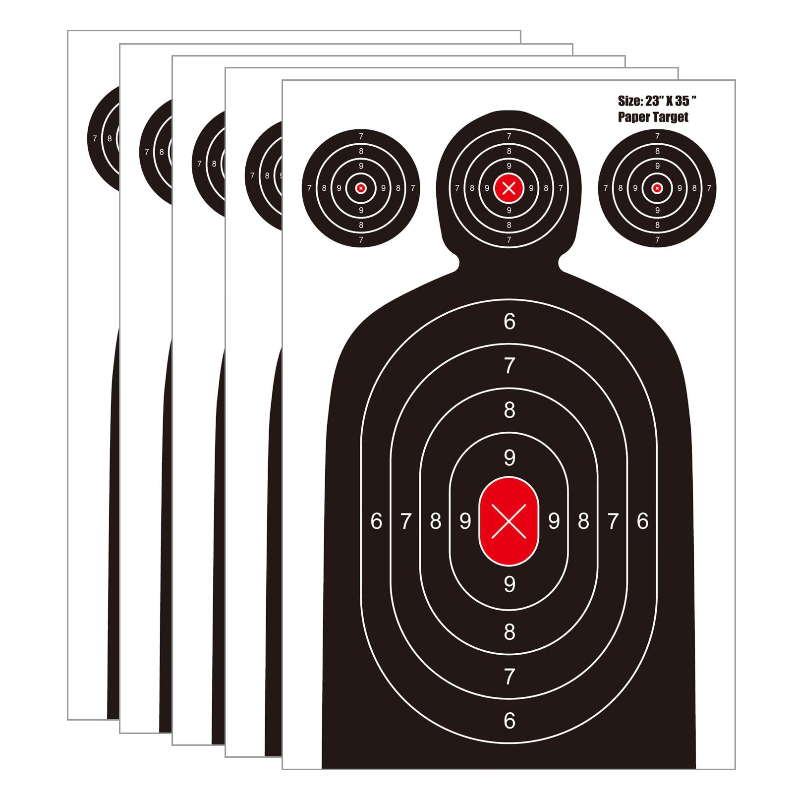 Meruzy 23x35 Inch Silhouette Shooting Targets - 15 Pack Reactive Paper Targets with Instant Hit Visibility for Indoor/Outdoor Pistol, Rifle, BB Guns, Airgun Practice