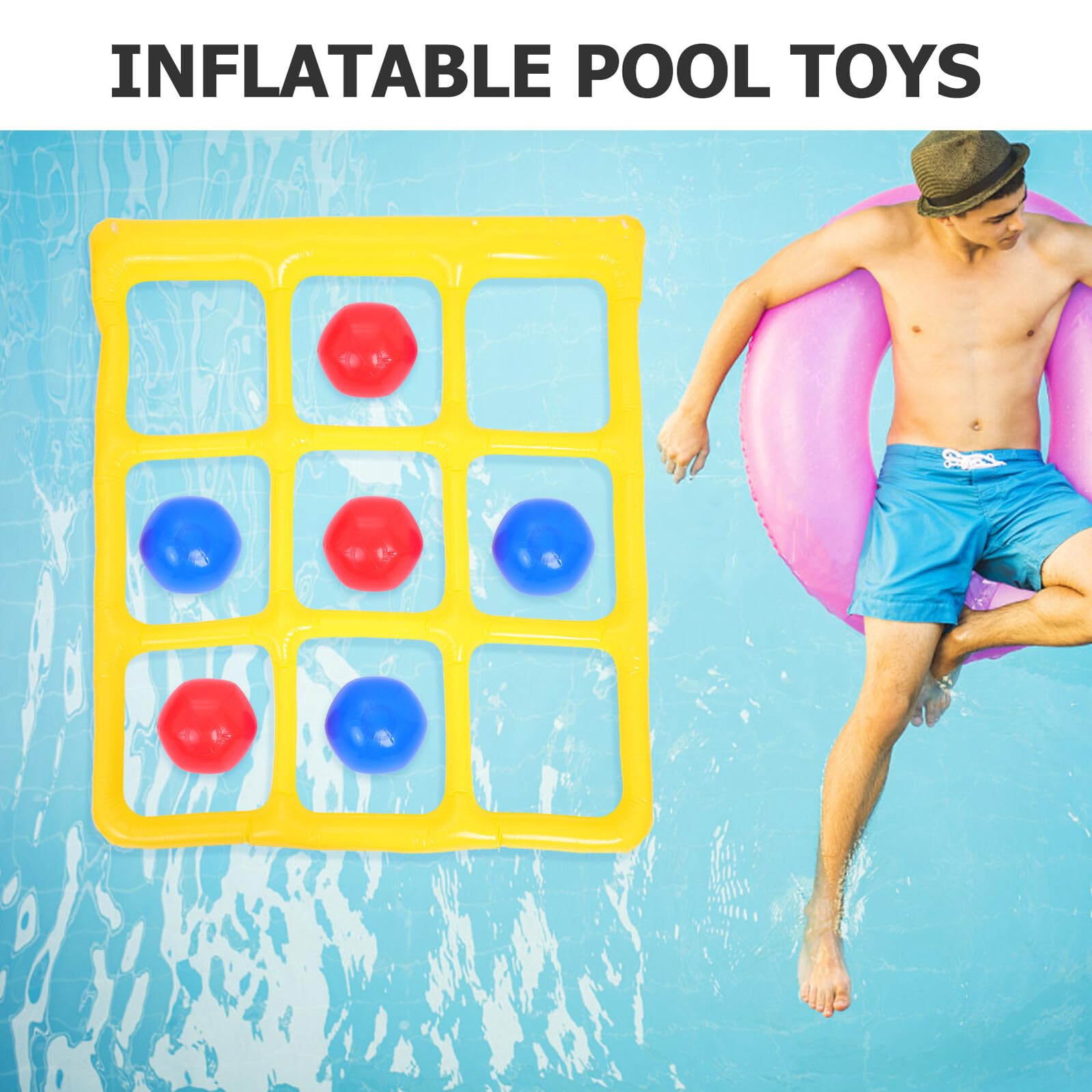 Juguete de Piscina Flotante Inflable de PVC, 1 Set | Decoracion Verano, Juegos de Piscina Inflables, Portátil para Actividades Acuáticas al Aire Libre y Uso Familiar