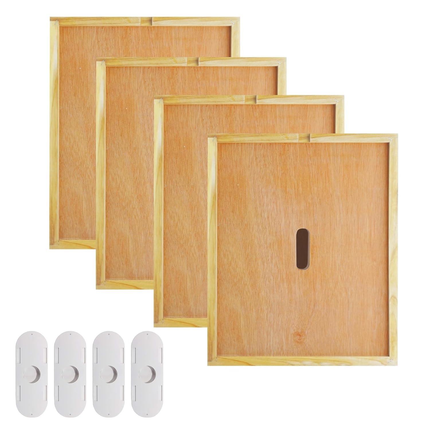 2 Pcs Beehive Inner Cover 10 Frame Beeswax Coating,Beehive Ventilated Inner Cover,Wooden Hive Box Cover with Feeding Hole for Beekeeping Tool,All eginners and Professional Beekeepers(2 Pcs)