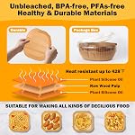 375Pcs Air Liners de papier Fryer, 8" Carré Air Fryer Liners Jetable, papier de parchemin lourd pour 5-8 qt Airfrier, non-brillant & Liners en papier non-levés pour poêle à four, pièces de friteuse profonde & Accessoires
