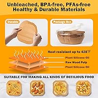 Vista 6 de 375 forros de papel para freidora de aire, cuadrados de 8 pulgadas, desechables, papel pergamino resistente para freidora de aire de 5 a 8 cuartos