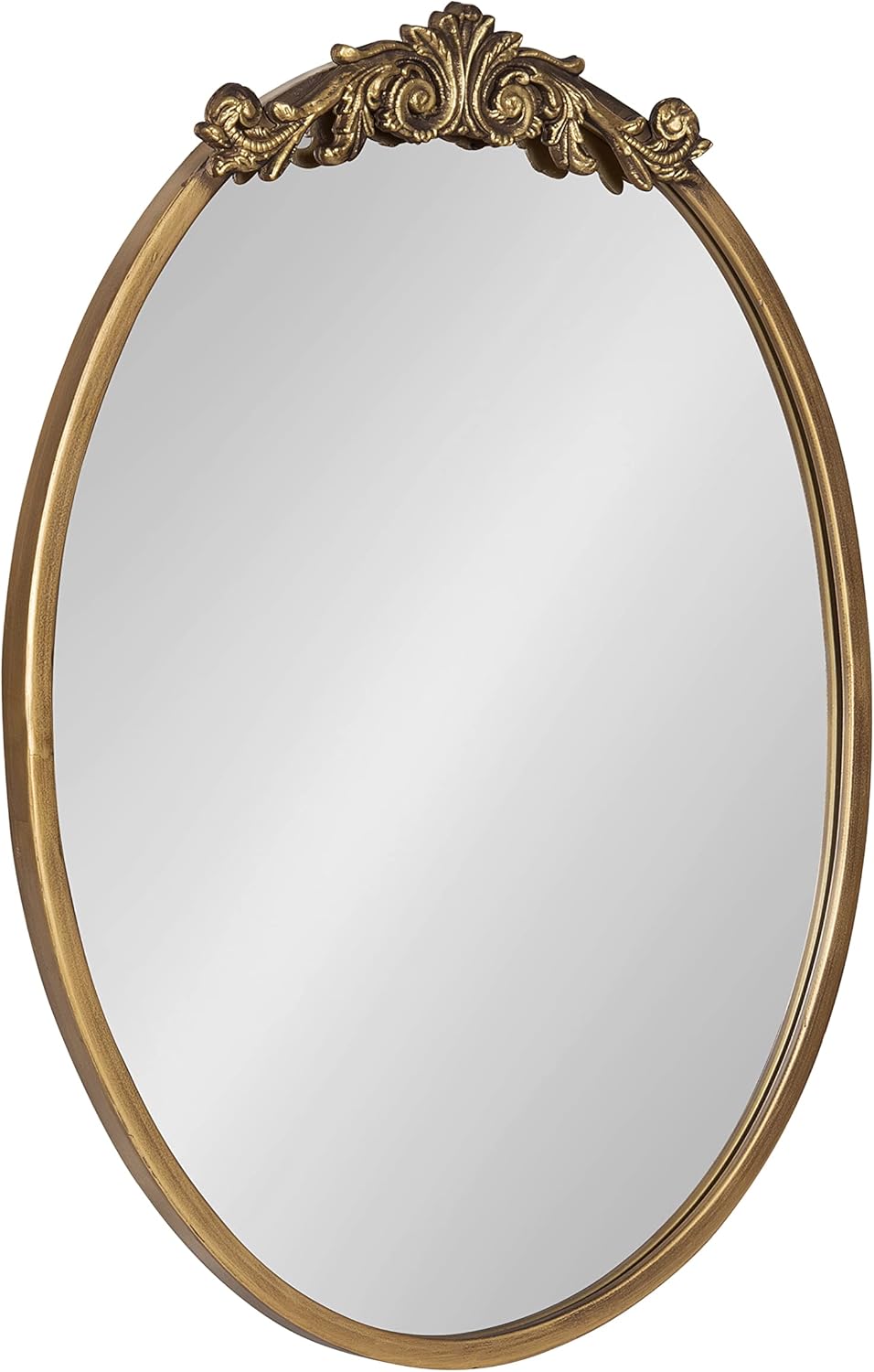 Kate and Laurel Arendahl Ornate Glam Oval Wall Mirror, 18 x 24, Antique Gold, Beautiful Bohemian Mirror for Wall