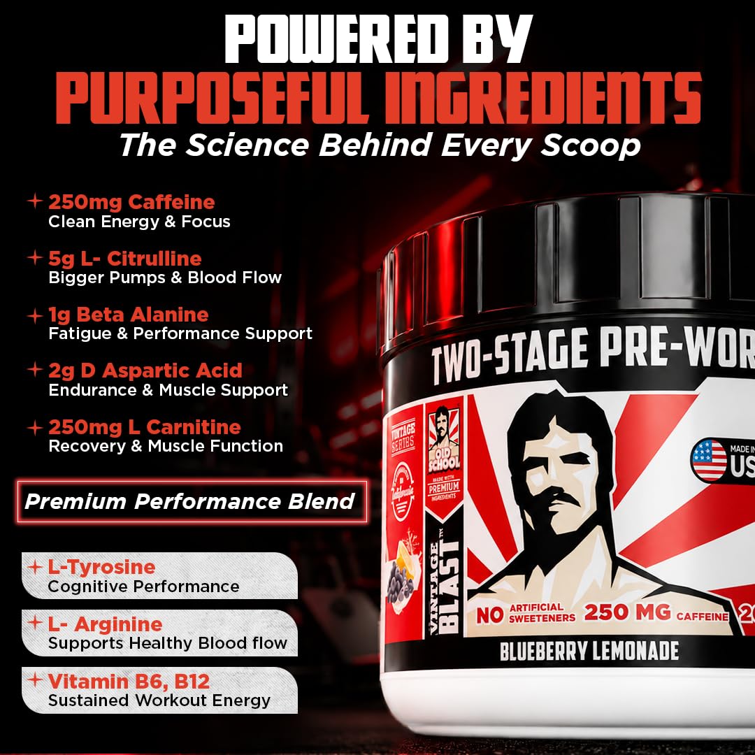 Old School Labs 2 Stage Pre Workout Powder for Massive Pump, Energy & Focus — Amazon image 4