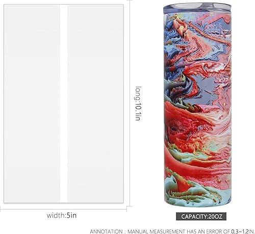 Miniatura 9 de Fundas retráctiles para sublimación, bolsas blancas, envoltura retráctil de sublimación para taza recta de 30 onzas, película retráctil de