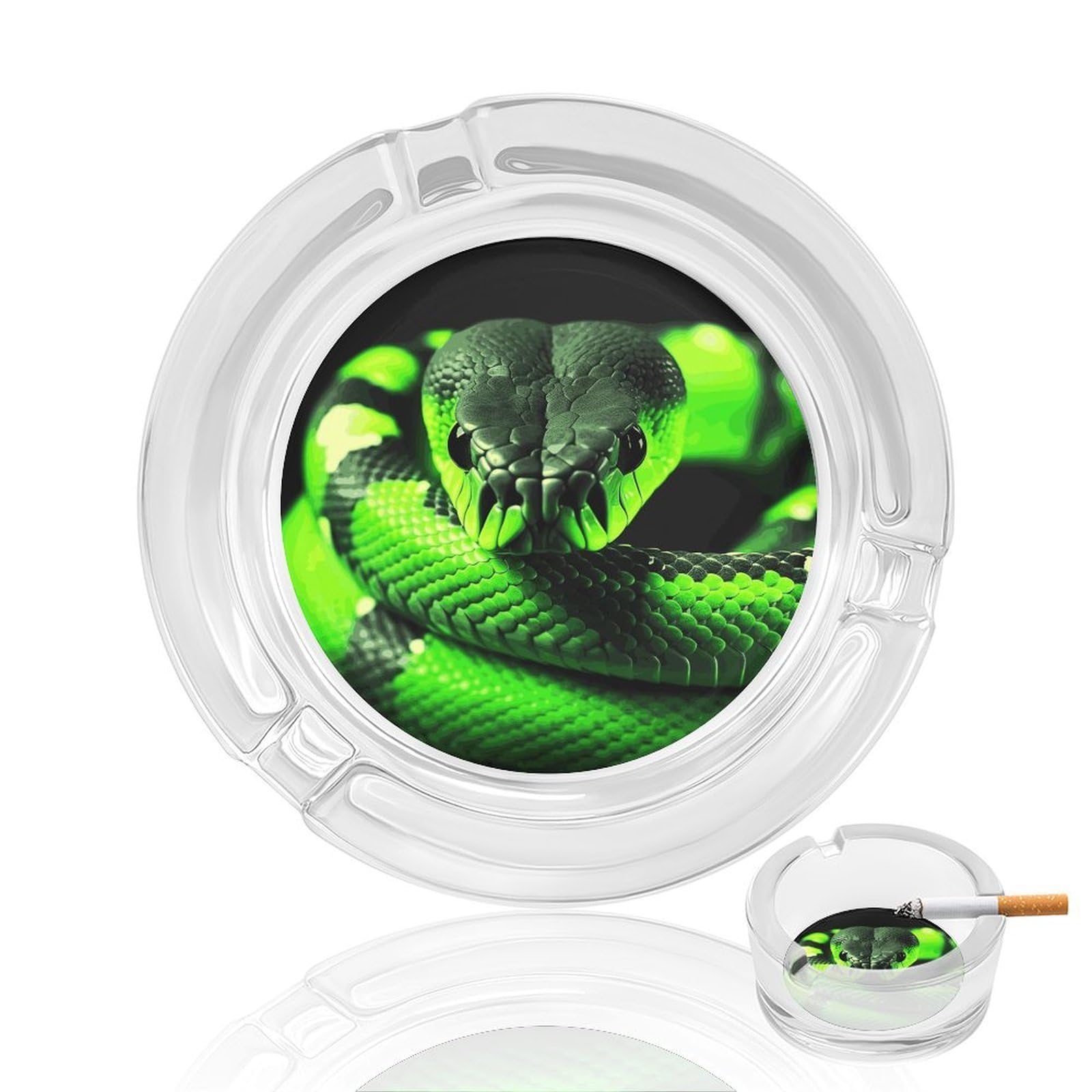 Cendrier sans fumée d'extérieur et d'intérieur en verre design serpent 3D