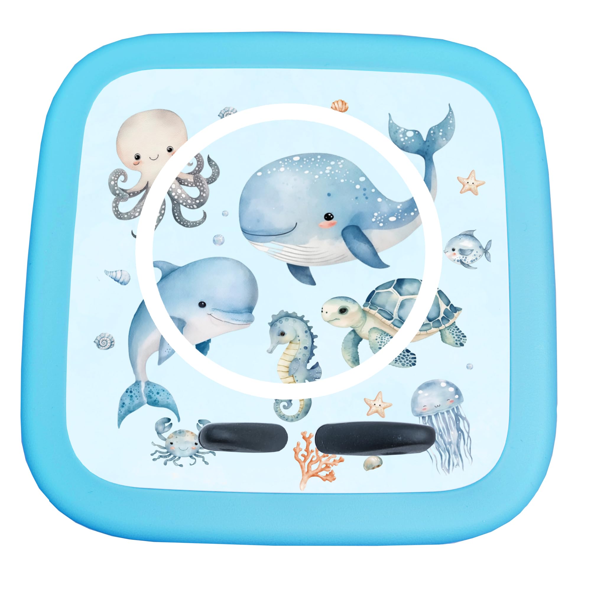 MeinBaby123® Toniebox Protective Film 2, Toniebix Accessories, Toniebox Sticker, Perfect Fit & Self-Adhesive, Toniebox Sticker Girls & Boys, Gifts for Children for Birthday (Underwater World Blue)