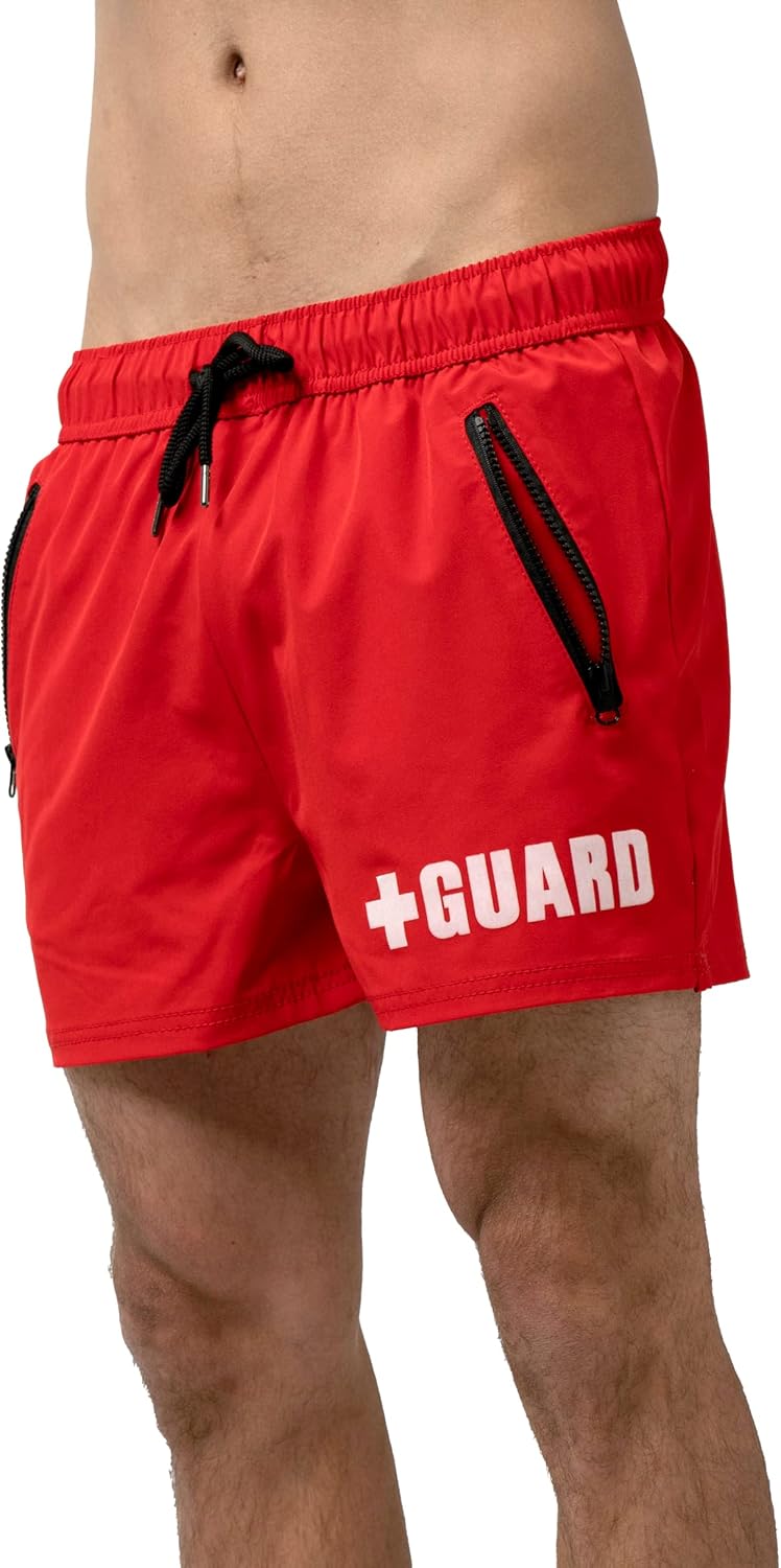 BLARIX Guard Volley Swim Trunks Short Length Red