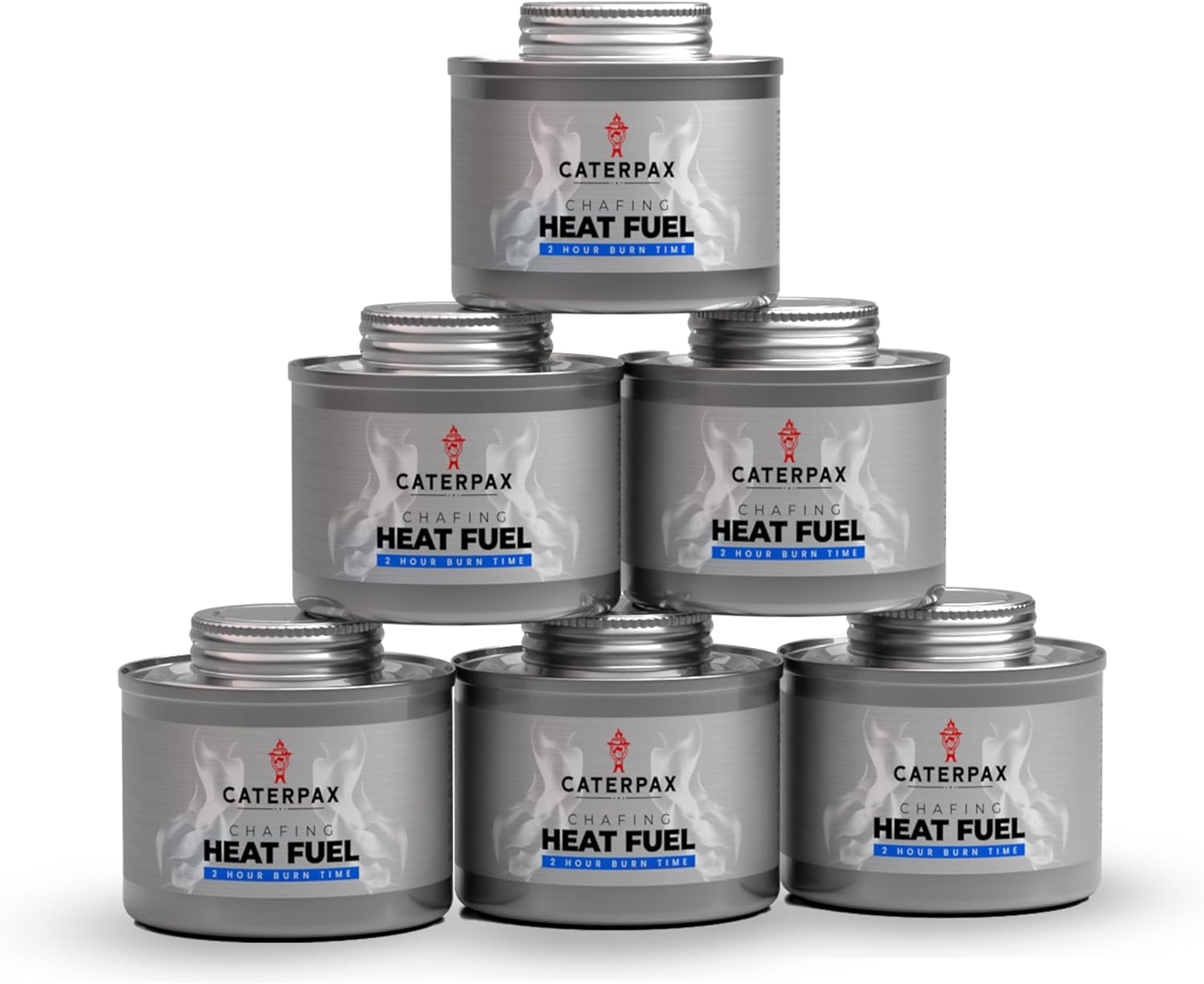 6 Pack - 2+ Hour Chafing Fuel Cans for Food Warmers & Chafing Buffet Trays – Odorless, Smokeless, Long Burn Wick, Easy Lighting, Liquid Fuel, Indoor Safe Buffet Fuel