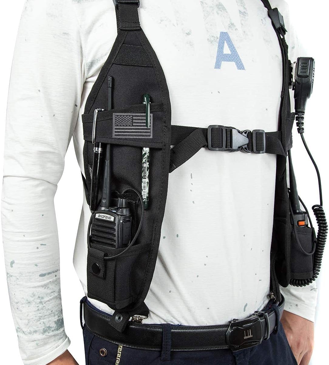Radio Shoulder Harness Holster Chest Holder Universal Vest Rig for Police Firefighter Two Way Radio Search Rescue Essentials