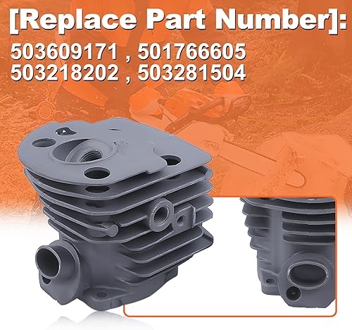 Miniatura 3 de Para Husqvarna 55 51 Para piezas de motosierra, kit de cilindro de 1.811 in, 503609171, 501766605, 503218202, 503281504