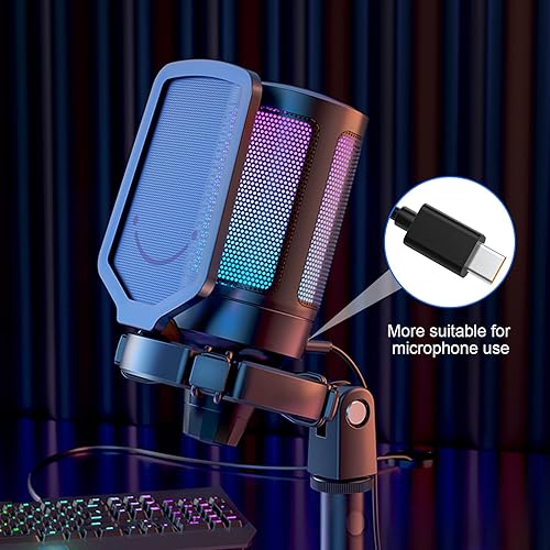 Miniatura 3 de Toxaoii Cable de carga USB tipo C compatible con HyperX SoloCast, QuadCast S, QuadCast 2 micrófono de condensador, también compatible con