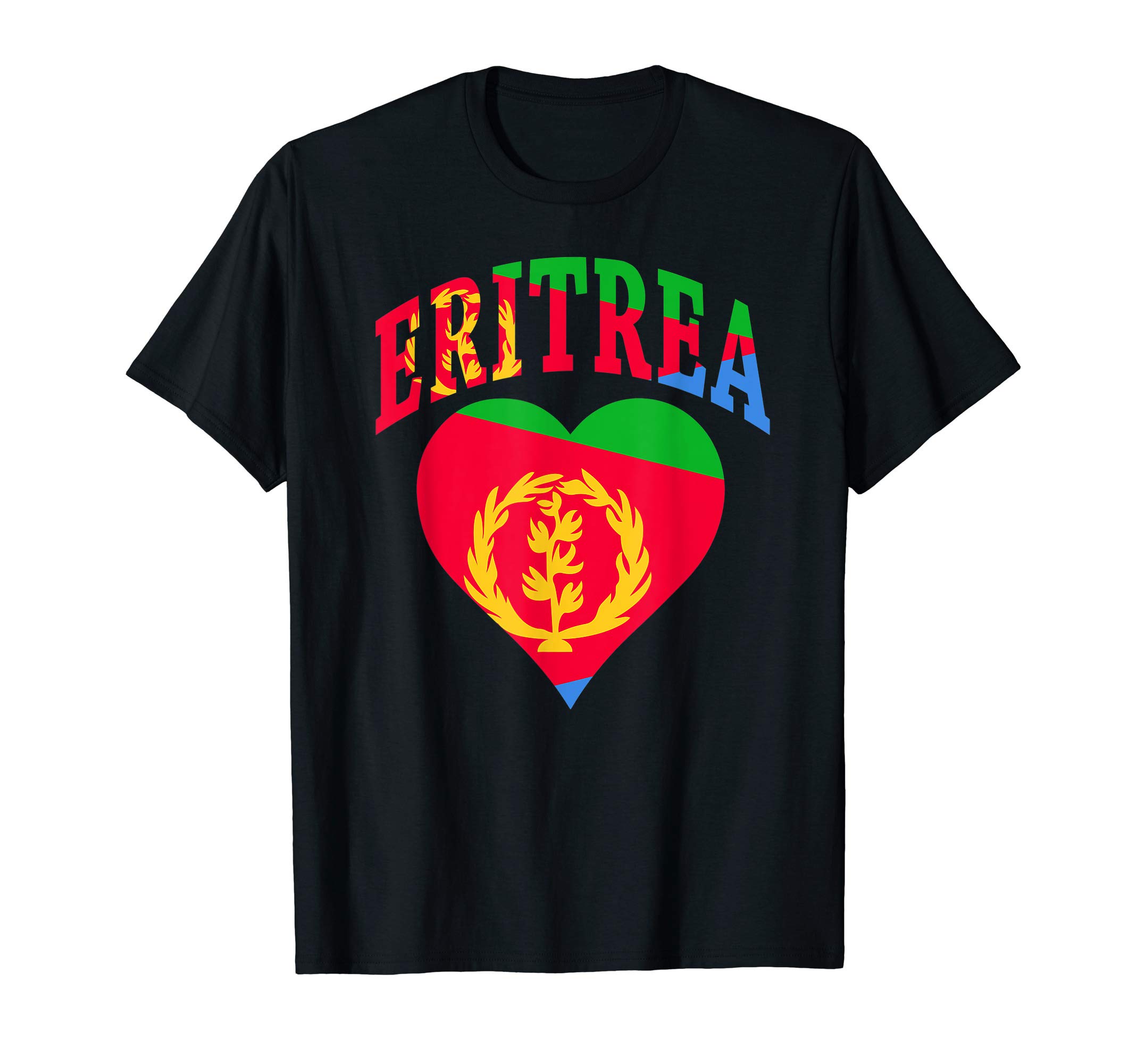 Eritrea TeezI Love Eritrea With Eritrea Flag In a Heart Eritrean Pride T-ShirtOEKO-TEX STANDARD 100