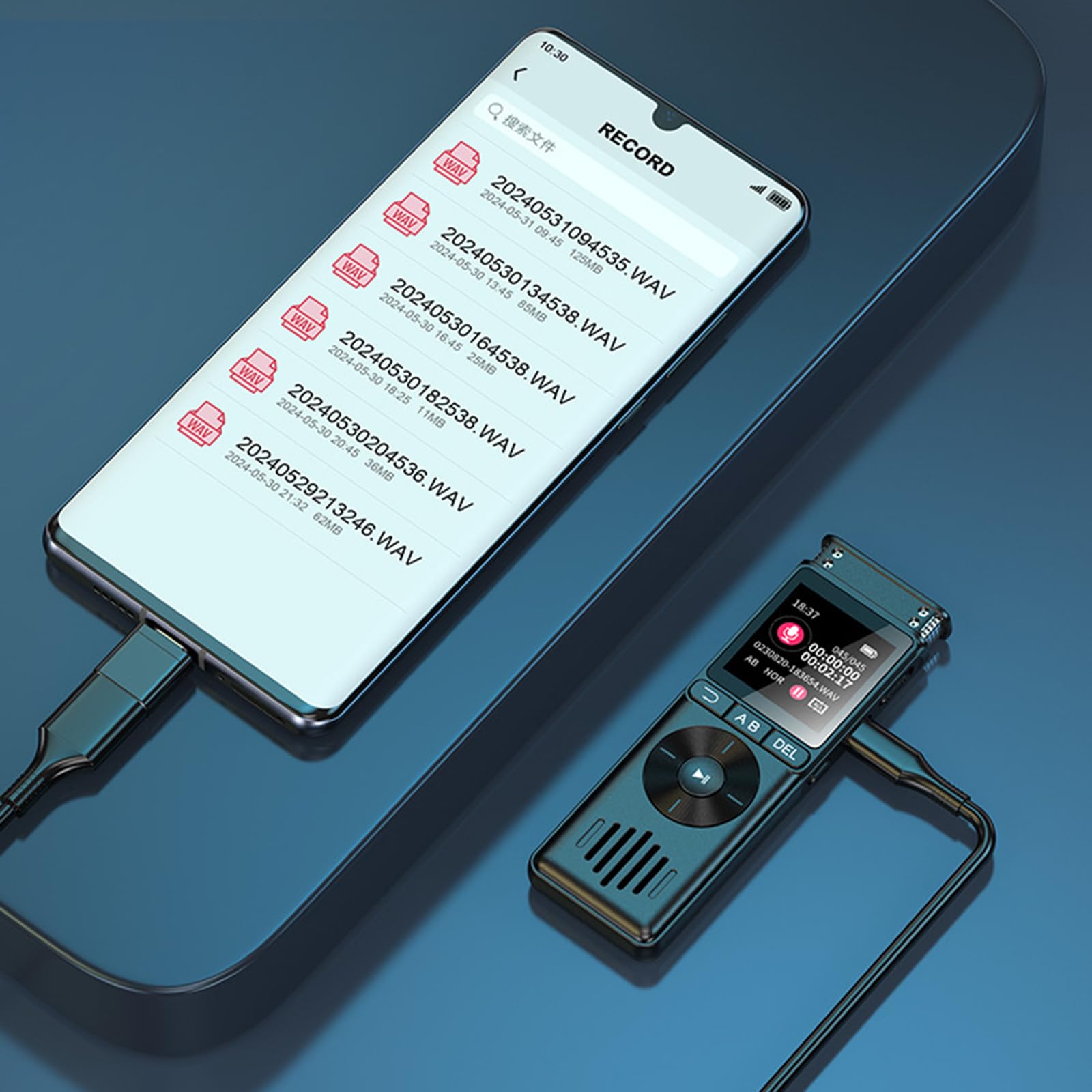 Grabadora de Voz Digital Reducción de Ruido Dictáfono Almacenamiento de 128 Función de reproducción de MP3 para Necesidades de Oficina académica Dictáfono para conferencias
