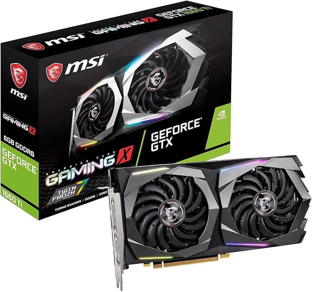 MSI Gaming GeForce GTX 1660 Ti 192-bit HDMI/DP 6GB GDRR6 HDCP Support DirectX 12 Dual Fan VR Ready OC Graphics Card - View 1