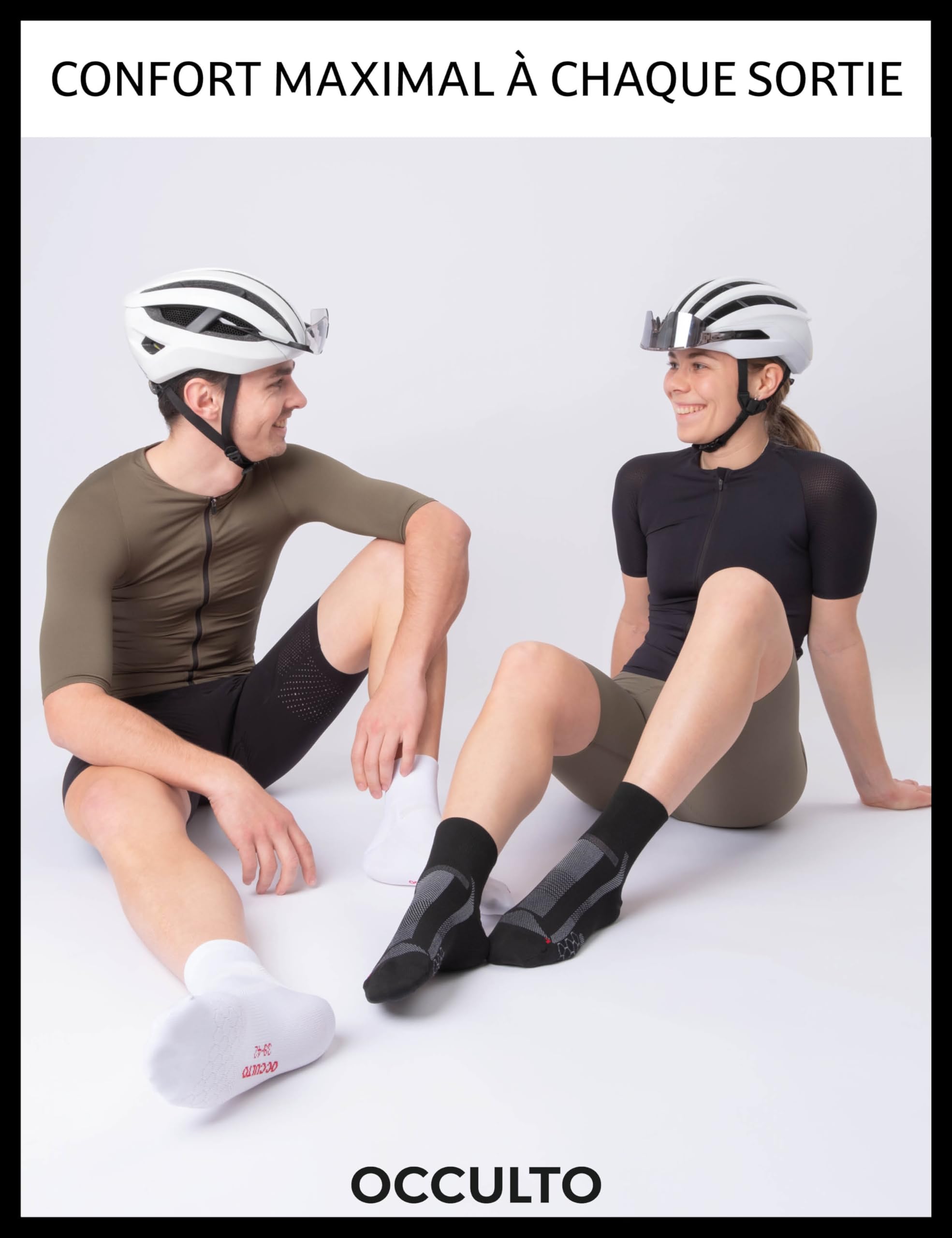 Occulto Chaussettes Cyclisme Courtes Homme Femme lot de 2 Modèle Thomas