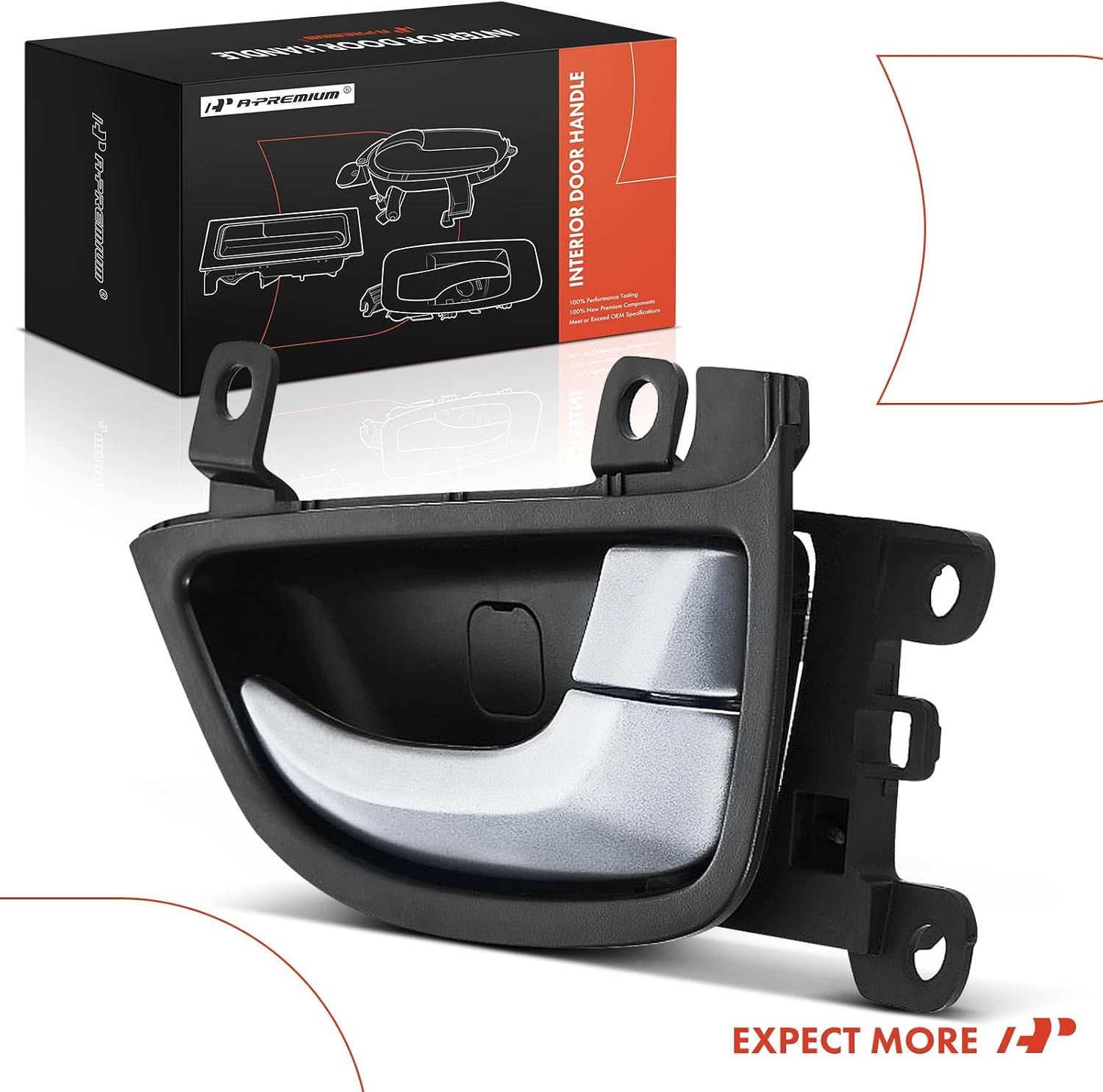 A-Premium Front Right Passenger Side Interior Door Handle Compatible with Hyundai Elantra 2011-2012 Sedan, Elantra 2013-2015, Gray & Black, Replace# 82620-3X001-RY, 82620-3X000-RY